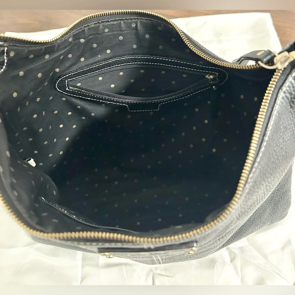 vintage Kate Spade Black Pebbled Cow Leather, very soft, Shoulder Bag.